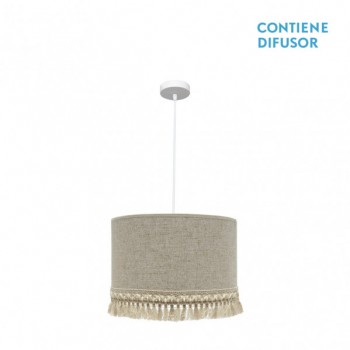 Distribuidor - Lâmpadas Diversas | Colgantes Moderno | COLGANTE VERA 3XE27 BLANCO/BEIS REGX60X60 CM Ref: 186496001